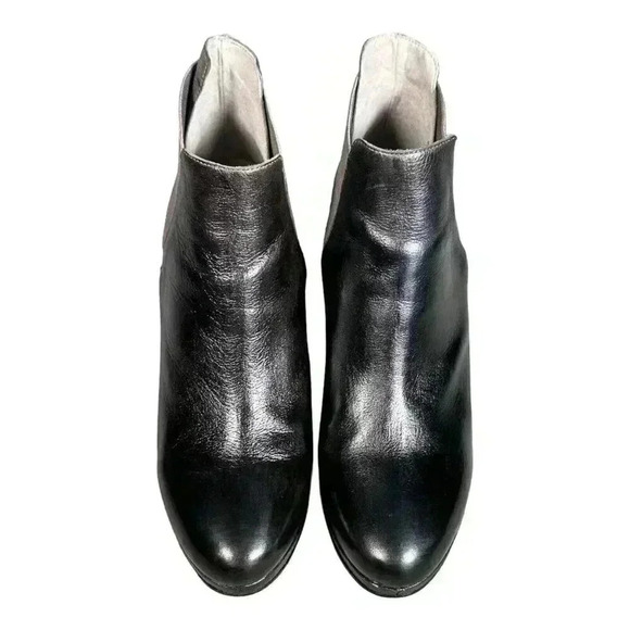 Eileen Fisher Ankle Boots Booties Black Women's 10 Stacked Heel Leather - Picture 5 of 9